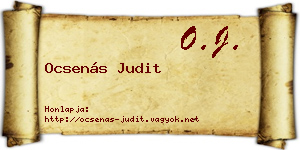 Ocsenás Judit névjegykártya
